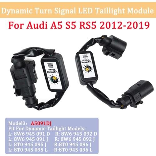 2x Dynamic Turn Signal Lamp Add-on Module Wire Harness A5091DJ For Audi A5 S5 RS5 2012-2019 LED Left & Right Tail Light