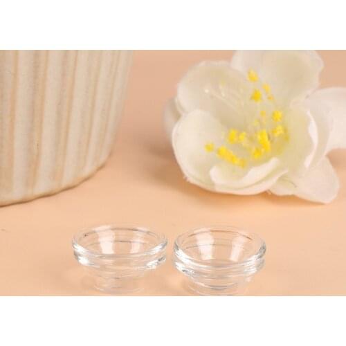 4Pcs 1:12 Dollhouse Miniature Glass Fruit Bowl Salad Bowl Glass Dish Tableware Mini Soup Plate Kitchen Accessories