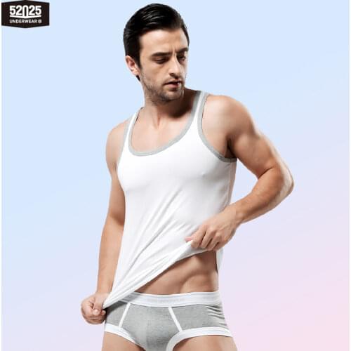 52025 Men Vest Tank Top 2-Pack Cotton Modal Comfortable Summer Soft Shirt Sleeveless Undershirt Breathable Underwear 2-Pieces