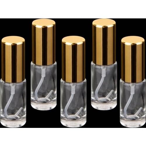 5x Mini Glass Refillable Perfume Empty Bottle Pump Spray Container Vial 5ml