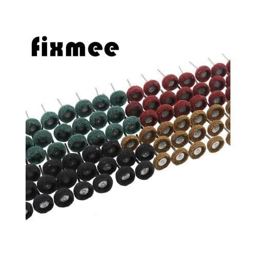 80pcs/set Mini Brush Scouring Pad Abrasive Wheel Nylon Fiber Grinding Sanding Head Buffing Polishing Wheel 1"25mm Set For Dremel