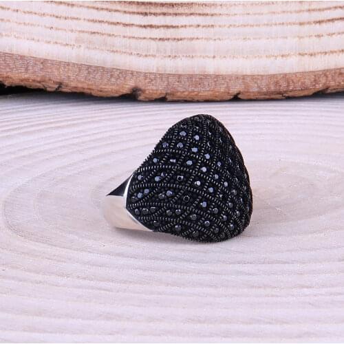 Micro Shiny Stones 925 Sterling Silver Men Ring, Handmade Ottoman Silver 925k Made in Turkey, fashion Jewelry Gift for him 2021