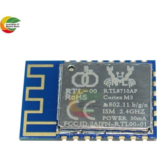 Ziqqucu RTL8710 WiFi Wireless Transceiver Module SOC 44K 1MB Receiver Transmitter Built-in Antenna Module