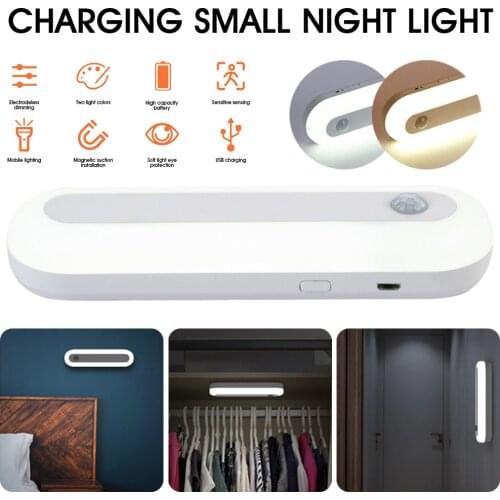LED Wireless Closet Light Bar Magnetic Adhesive Rechargeable Battery Operated Motion Sensor Night Light Under Cabinet Closet