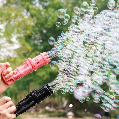 Kids Automatic Bubble Gun Toy Summer Soap Water Bubble Machine 2-in-1 Electric Bubble Machine For Children Gift Toys