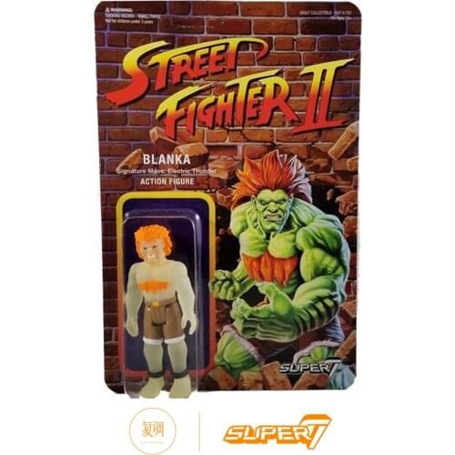 Streets Fighteres II Blanka Signature Move Electric Thunder 3.75 Inches Vintage Card and Action Figure Ornaments Model Toys