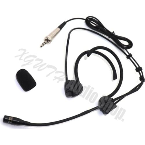 Xgwth Dual Hook Head Headset Microphone For Sennheiser Wireless Radio Mic System Transmitter Beltpack Foldable Ears
