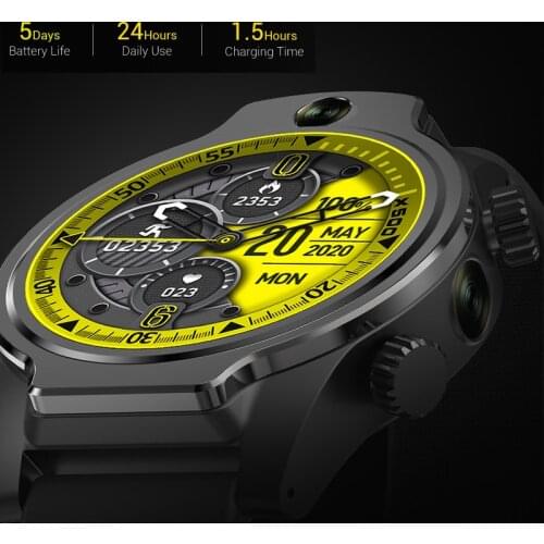 IP68 Waterproof Ceramic Bezel 8MP Dual Camera 4G GPS Glonass 1360mAh Battery Protection IP68 Smart Watch Phone Fitness Tracker