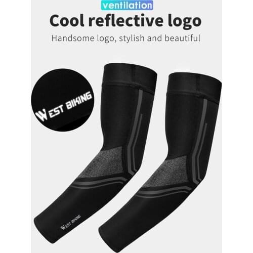 WEST BIKING Cycling Sleeves Sports Arm Sleeves Ice Silks UV-Protections Outdoor Fitness Compression Sleeve Cycling Outfit
