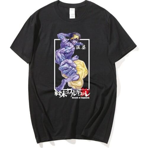 Japanese Anime Record of Ragnarok 2021 summer new pattern cross border national tide student style Men round neck T shirt