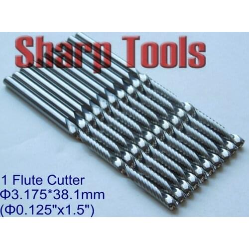 New 3.175*38.1MM Single Flute CNC End Mill Cutter Bits, Tungsten Carbide Milling Cutter CNC Router Bits for Wood Carving Milling