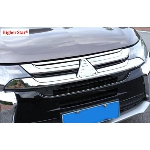 High quality stainless steel 6pcs car up grill decoration trim,decoration cover for Mitsubishi outlander 2016-2019