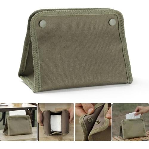 Canvas Tissue Box Outdoor Camping Picnic Home Kitchen Napkin Storage Bag Portable Toilet Paper Holder Car Tissue Dispenser Box