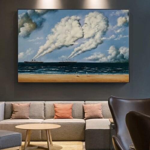 Olbinski Rafal Famous Surrealism Canvas Painting Posters And Prints Steamer Smog Cloud Kiss Picture On Wall Art Home Decoration