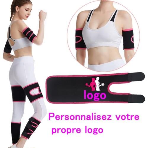 Customizable logo Hot Slimming Compression Arm Shaper Sweating Fitness Sauna Sweating Knee Pads Plastic Waist Siamese Leg Bands