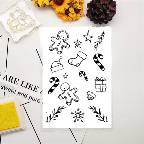 11*16CM Gingerbread Man Transparent Clear Stamps / Silicone Seals Roller Stamp For DIY Scrapbooking Photo Album/Card Making