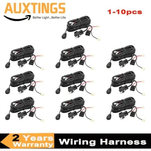 40A Wiring Harness Relay Loom Cable Kit 2.5M for Offroad LED Light Bar Wire 12v 24v Auto Car Driving Offroad Led Work Lamp