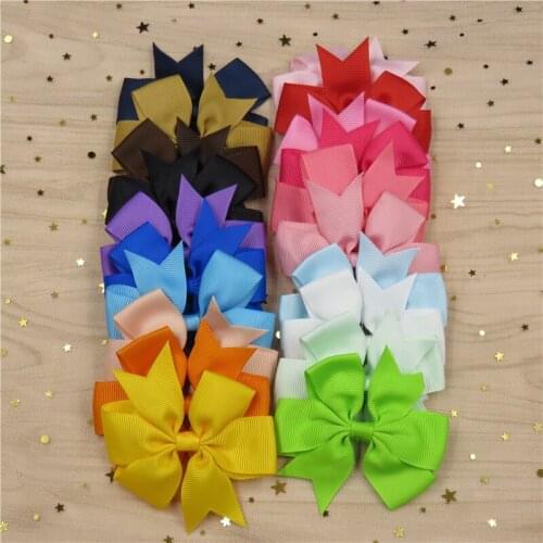 12PCS/LOT Lovely Solid Color Ties Only Bows Elastic Bands For Baby Girl Hairpin Clips Goth Pins Scrunchy Kids Hair Accessories