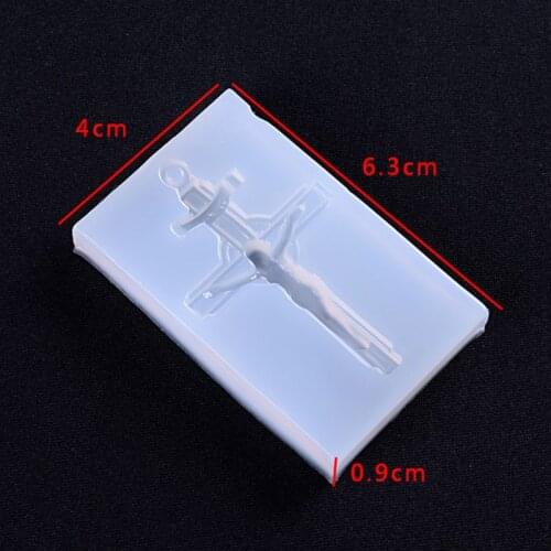 Silicone Mold Exquisite Vintage Cross Jesus Mirror DIY Jewelry Making Tools Epoxy Resin Molds Crystal Handmade Cake Fondant