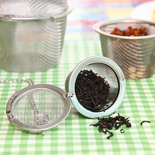 Tea Coffee Stew Spice Soup Herbal Sieve Infuser Reusable Stainless Steel Seasoning Bag Ball Kitchen Filter Sachet With Chain