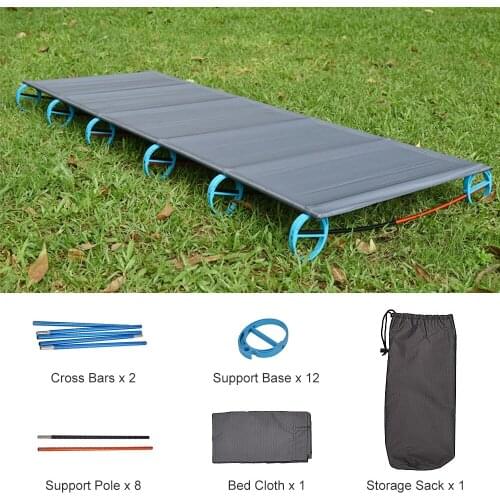 야전침대 Camping Bed Single Person Outdoor Folding Cot Portable Foldable Sleeping Pad Hiking Backpacking Picnic Camping Cot Bed Mat