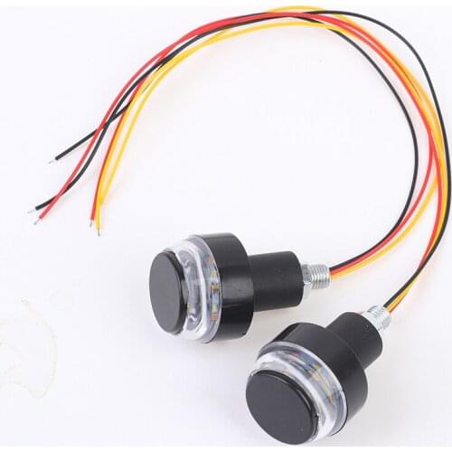Motorcycle LED Handlebar End Turn Signal Light DC 12V White Yellow Hand Lamp