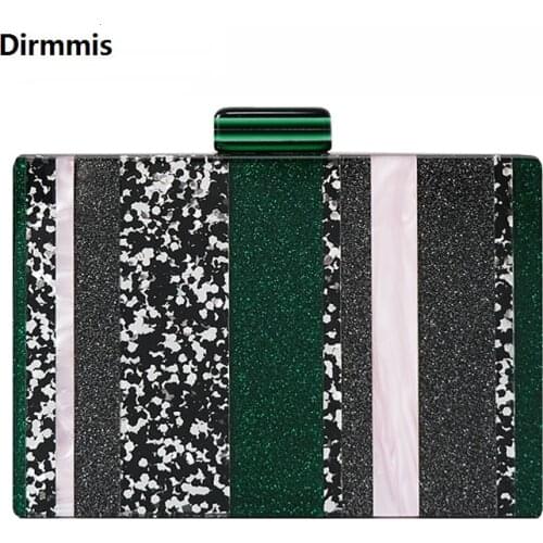 New Trendy Handbag Fashion Women Striped Handbags Leopard Print Acrylic Luxury Party Evening Bag Woman Wedding Box Clutch Purse