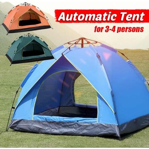 3-4 Person Upgraded Automatic Tent 210D Oxford Cloth Coated Fabric Waterproof Tourist Backpacking Tents outdoor Camping