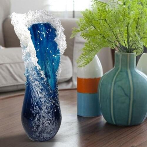 Majestic Ocean Wave Vase Resin Stunning Crafts Home Decoration For Living Room Bedroom Decor