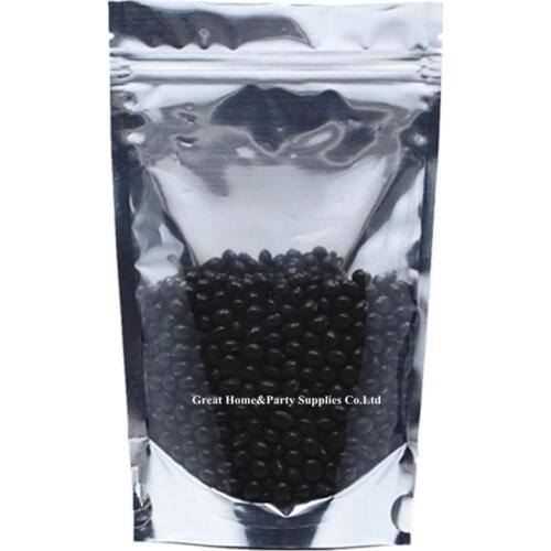 High Quality 100 Clear/Silver Foil ZipLock Bag Self Seal Metallic Food Packing Pouch Stand Up Storage Kitchen Zipper Bag 12x17cm