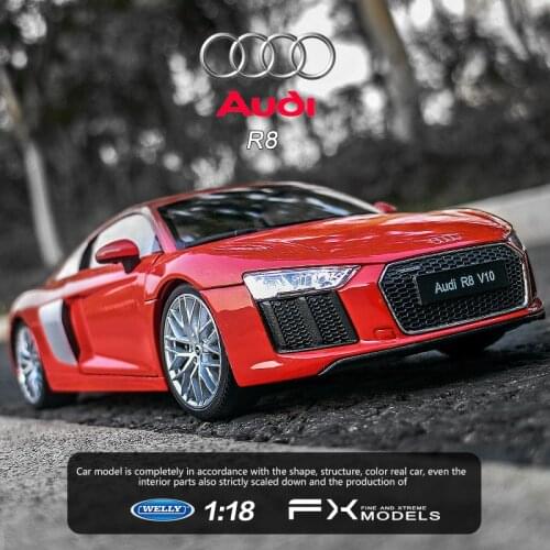 Welly 1:24 Audi R8 V10 TT car alloy car model simulation car decoration collection gift toy Die casting model boy toy
