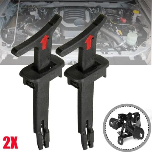 2Pc/Set Black Bonnet Hood Release Rod Lock Latch Handle Pull Catch Clip 1J0823593C 1J5 823 593 C For VW Bora MK4 Golf 1998-2006