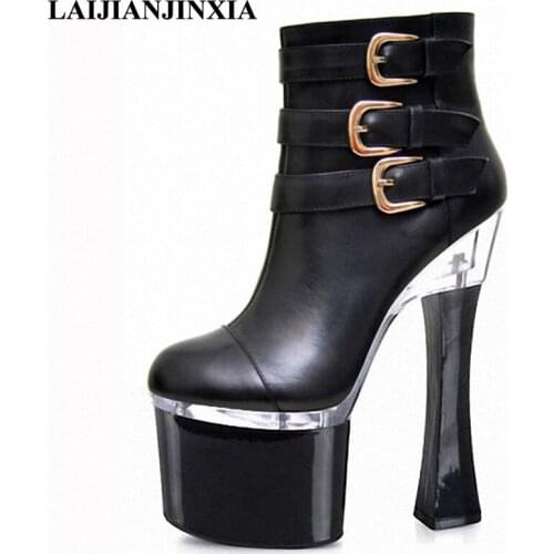 2017 hot sale 8" womens stitching ankle boot classic 18cm high heel shoes fashion platform wholesale WOMENS boots