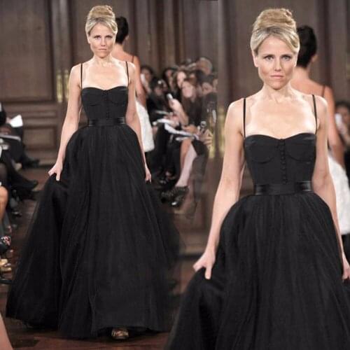 Sexy black tulle long Prom ball gown 2018 new party button Custom vestidos para festa fast shipping mother of the bride dresses