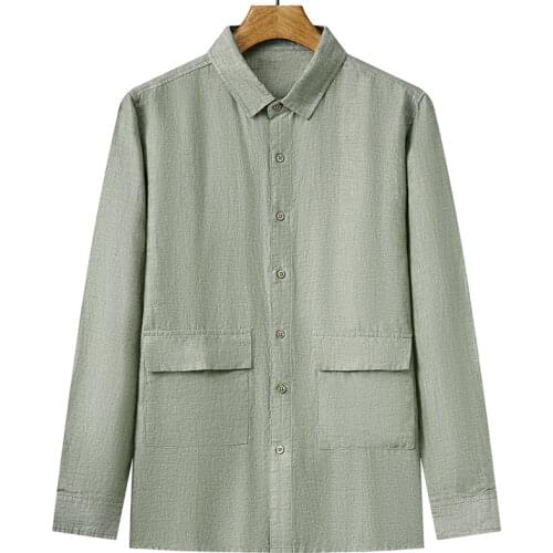 ZRUSZR Mens Linen Shirts
