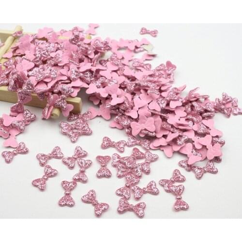100Pcs Glitter Mini Bowknots Patches Appliqued DIY Craft Supplie Scrapbooking Decor Kids Headwear Accessories Cute Bows Sequined