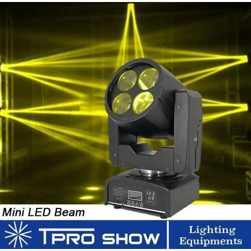 2Pcs Pocket LED Beam Moving Head 4x10W Lyre Mobile Head Mini Projector Disco Light Soundlights For Club DJ Stage Lighting Effect