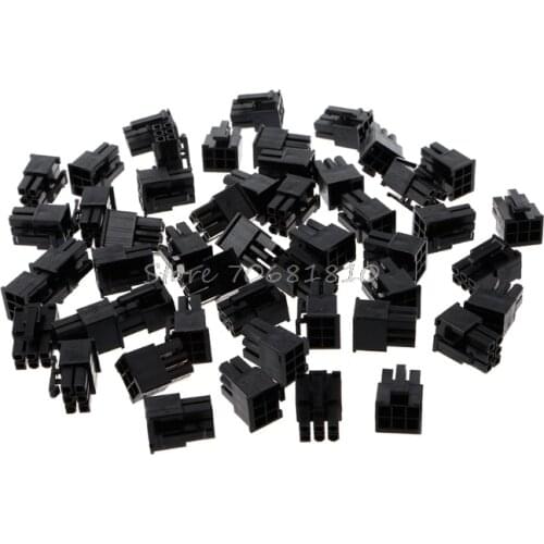 50 Pcs 4.2mm 6P 6 Pin Male Power Connector For PC Computer PCIE Plastic Shell New XQ_7 Drop shipping