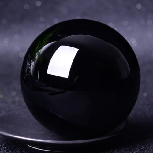 12-20cm Big Natural Black Obsidian Sphere Large Crystal Ball Healing Stone