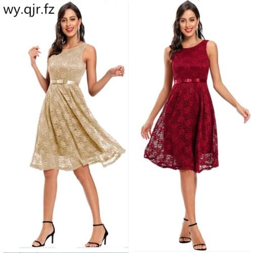 CD-607#Short Bridesmaid Dresses lace Navy blue wine red Apricot wedding party prom dresses wholesale birthday Valentines day