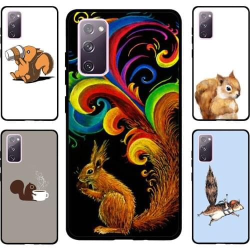 Cartoon Animal Squirrel For Samsung S20 FE S8 S9 S10 S10e S21 Case For Galaxy Note 20 Ultra Note 10 Plus Coque