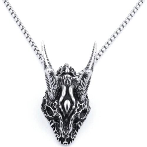 Chains For Men Gothic Accessories Gifts 2021 Sheep Head Stainless Steel Long Necklace Women Silver Color Mens Necklaces Jewelry