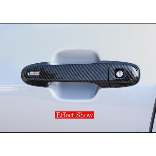 For Subaru Forester 2019 2020 ABS chrome CARBON FIBER LOOK DOOR HANDLE BOWL COVER CAP STICKER TRIM MOLDING STYLING AUTO PARTS