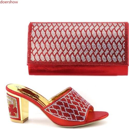 Doershow Shoes and Bag To Match Italian Matching Shoe and Bag Set African Wedding Shoes and Bag To Match for Parties !IO1-10