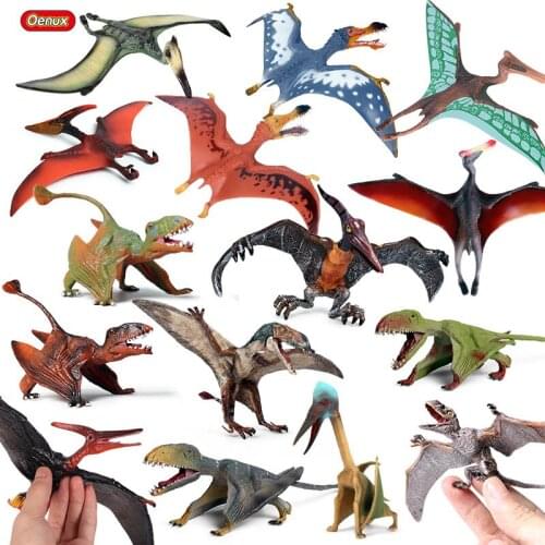 Oenux Classic Original Jurassic Pterodactyl Predator Action Figures Quetzalcoatlus Dinosaur Animals Model PVC Collection Kid Toy
