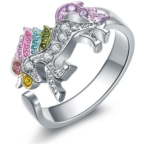 Exquisite Unicorn Ring Fashion Ladies Valentines Day Elegant Temperament Opening Rings Jewelry Accessories