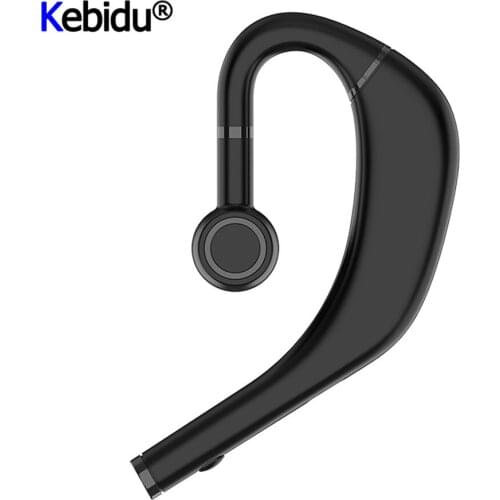 Kebidu Bluetooth 5.0 Headset Business Long Standby Waterproof 180 Rotation Ear Hook Single in-ear Earphone Music Sports Headset