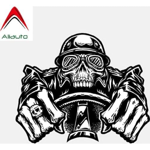 Aliauto Creative Car Sticker Speed Demon Skeleton Decor Vinyl Decal Cover Scratches for Kia Rio 4 Lancer Skoda Turkish,13cm*11cm