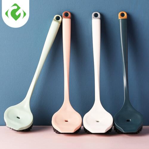 Kitchen Cleaning Brush Pot Cleaner Long Handle Dish Bowl Pot Washing Brush with Liquid Dispenser Home Kitchen Cleaning Tools