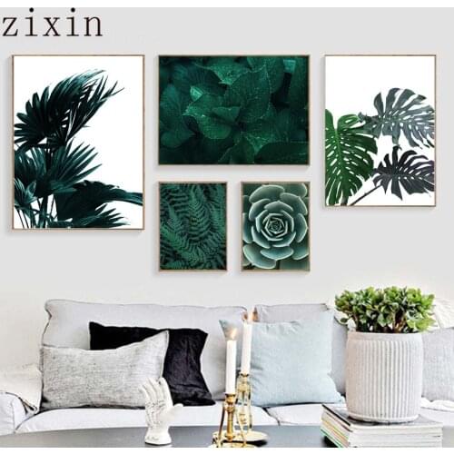 Monstera Banana Leaves Green Plant Agave Wall Art Canvas Painting For Living Room Decor Nordic Posters And Prints Wall Pictures